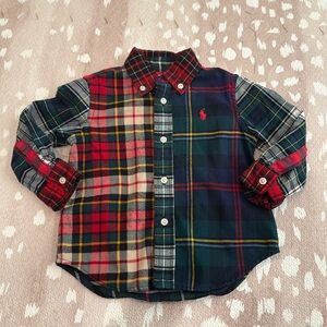 Ralph Lauren Plaid Cotton Fun Shirt Baby Boy 12 Months